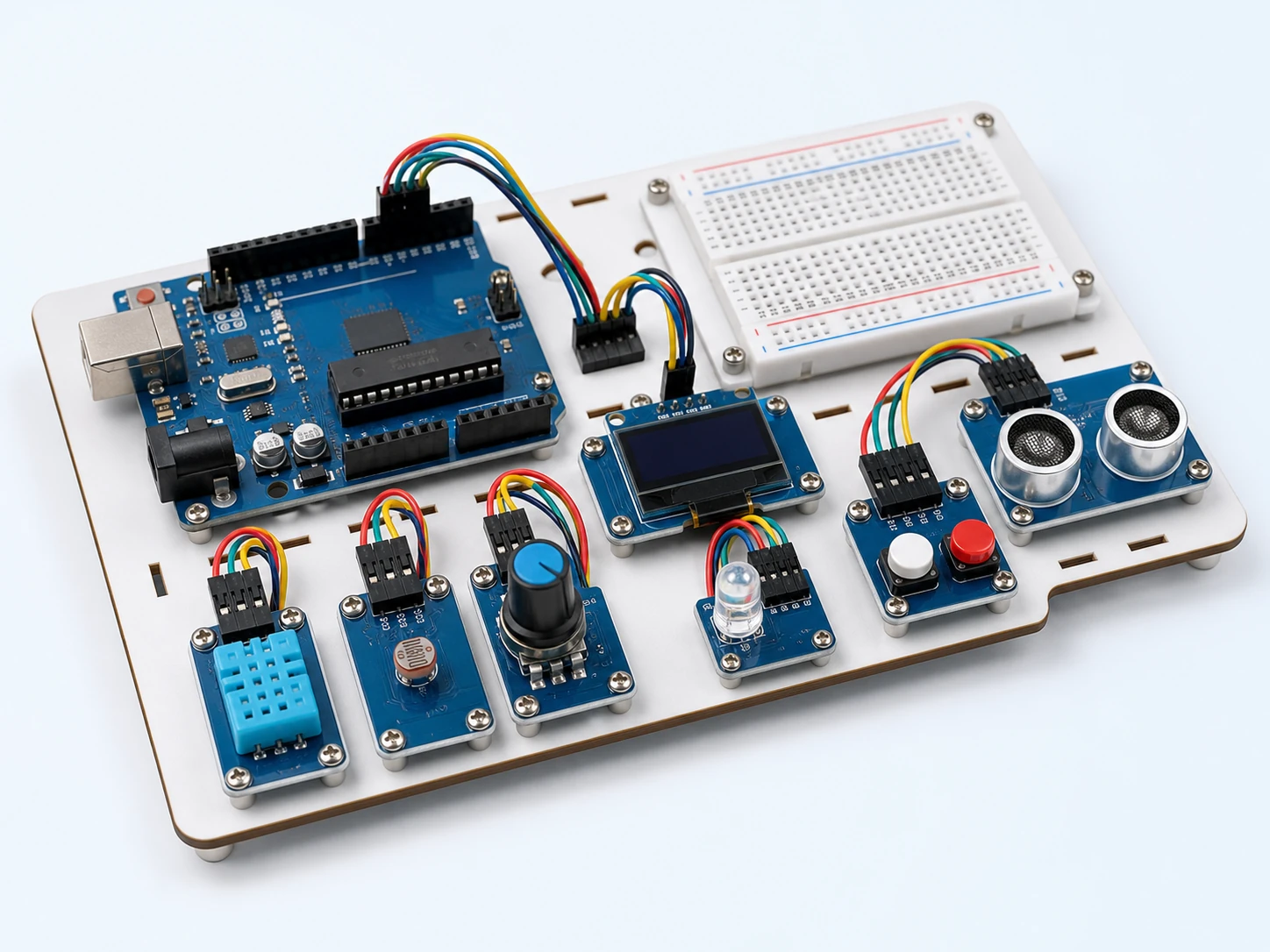 Arduino 兼容模块化传感教学台原创方案效果图